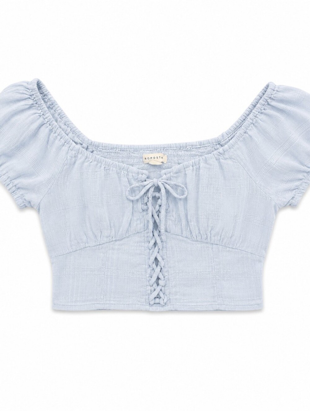 Aeropostale Light Blue Braided Front Crop Top